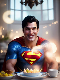 Lonely Kryptonian: A Comical Tale of Superman's Solo Dinner