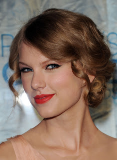 Taylor Swift Retro Style Curly Updo Hairstyle