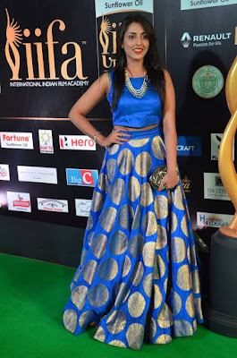 Madhu Shalini in Blue Blouse and Long Skirt