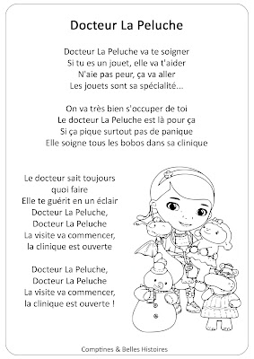 Carte des paroles du générique Docteur La Peluche