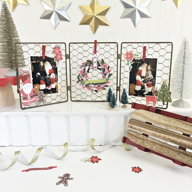 DIY Christmas Decor made by @HeatherLeopard using the #HollyJolly collection from @PebblesInc