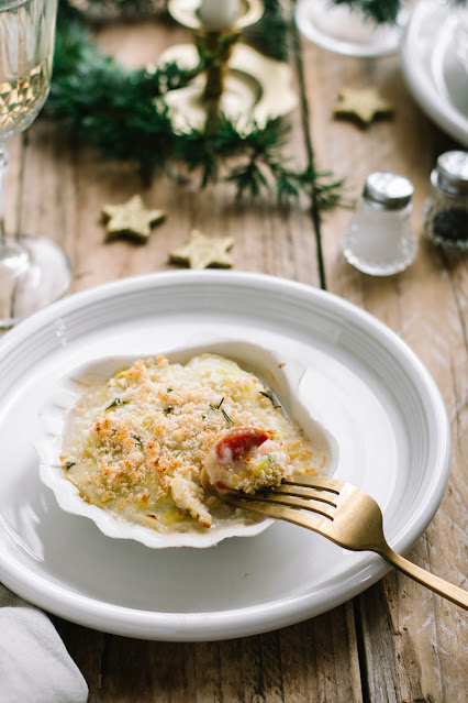 Coquilles Saint-Jacques gratinées