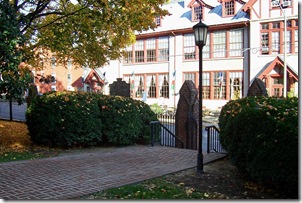 Trinity Church marker QC-1 in front of Trinity Church from within church property.