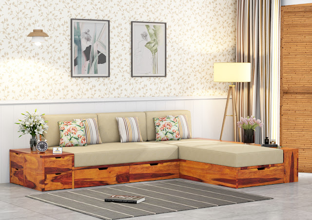 Mẫu sofa gỗ chữ L đẹp 07