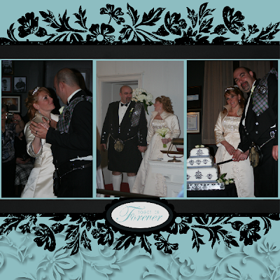 I have been dying to scrapbook some wedding photos I had this layout in my