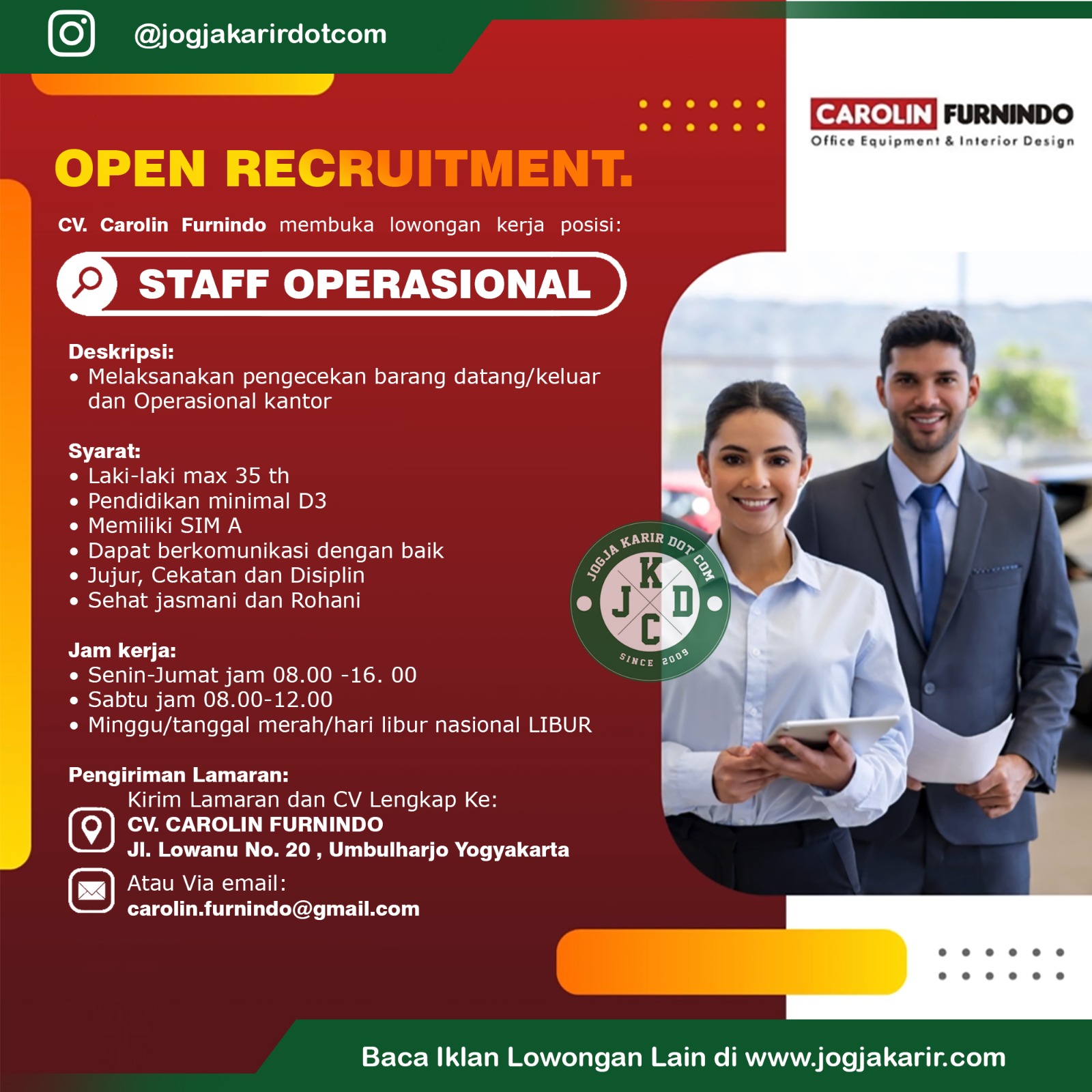 Loker CV Carolin Furnindo Jogja Bulan Juni 2025
