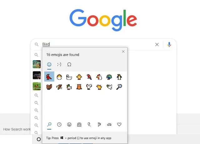 Emoji penuh warna di Google Chrome