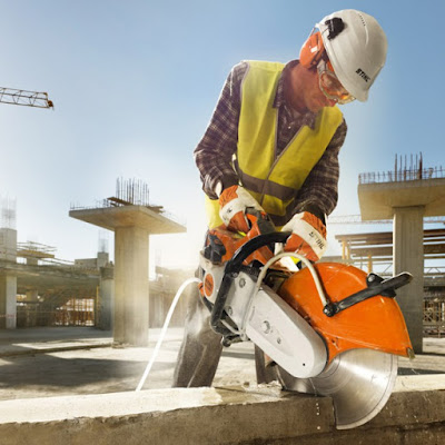 Cut Off Saw Hire in Sheffield, Contractor Using a Stihl Saw 