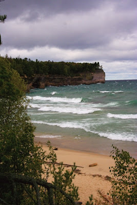 Chapel Beach in the Upper Peninsula of Michigan is a chilly spot in the fall