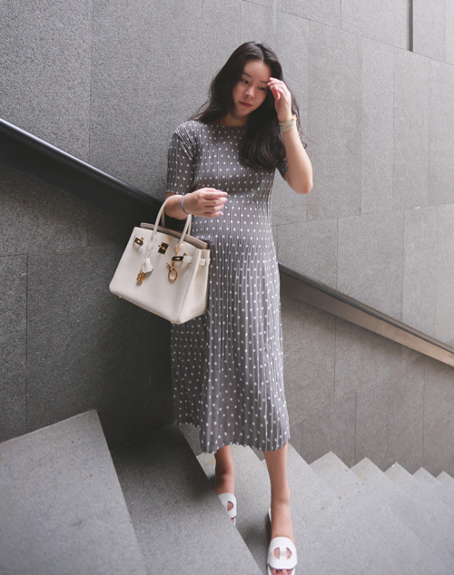 Polka Dot Print Stretchable Dress