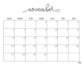 Free Printable Calendar November 2022