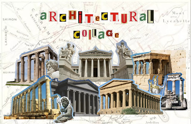 greek architectural collage