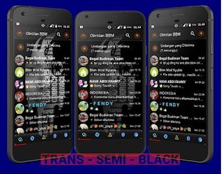 BBM MOD Droid Chat! Black Semi Trans Apk v3.2.2.8 Terbaru Full Transparent