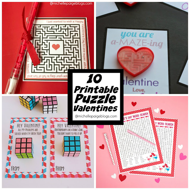 10 Printable Puzzle Valentines  @michellepaigeblogs.com