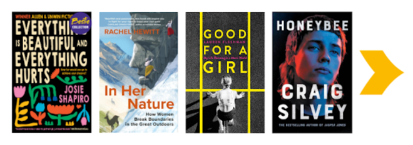 Book covers: Everything is Beautiful and Everything Hurts, In Her Nature, Good For a Girl