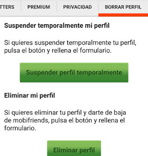 Como eliminar perfil Mobifriends desde la aplicacion