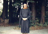 Dressed up in my Humboldt State University graduation garb - June 1986