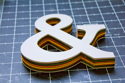 Tutorial for cardstock ampersand, finished layers of cardstock