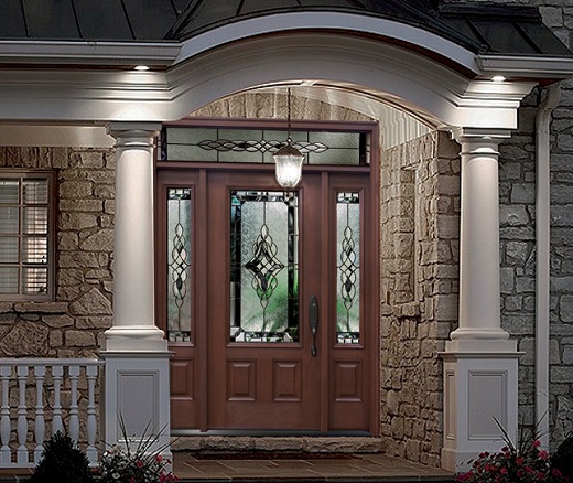 Fiberglass entry doors with sidelights