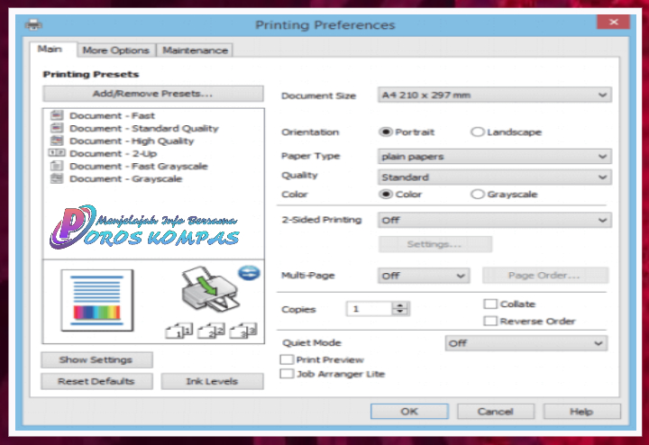 Cara Setting Driver Printer Epson L100