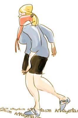Cover your Cough is a gesture drawing done on an iphone by Artmagenta