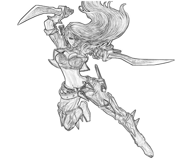 Printable League of Legends Katarina Funny Coloring Pages title=
