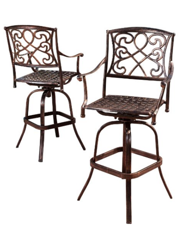 Nipomo Aluminum Swivel Bar Stools Set of 2