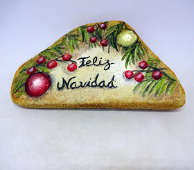 COMO PINTAR PIEDRAS CON MENSAJE DE NAVIDAD PASO A PASO