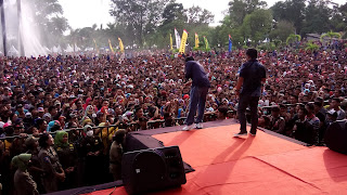 Rayakan HUT Kota Prabumulih , Puluhan Ribu Warga Banjiri Taman Kota Prabujaya Prabumulh