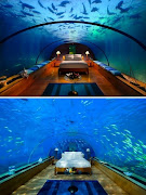 Underwater Hotel. What a cool hotel idea. The underwater restaurant Ithaa, . (maldives )