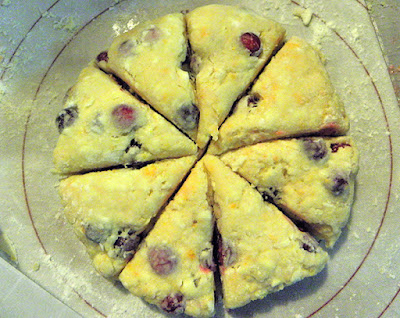 Scones Rolled Out and Cut into Wedges