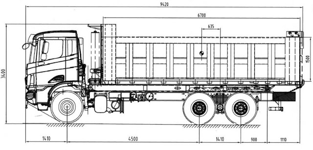 Ukuran Bak Truk Pasir Hino 700 dump