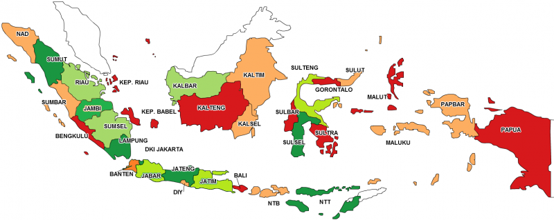 Peta Indonesia : Peta Indonesia 34 provinsi