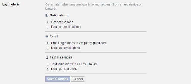 Facebook Login Alerts