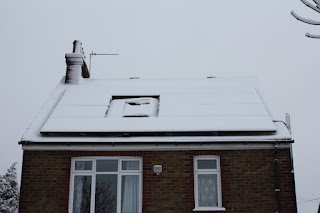 Snow on solar panels