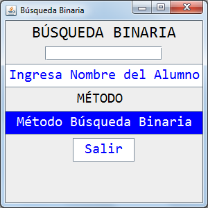 Método de Búsqueda Binaria, Programa en Java