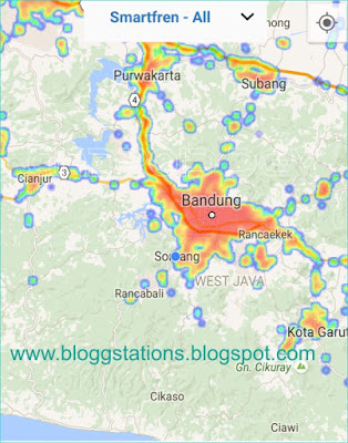 coverage area jangkauan koneksi jaringan internet 2G, 3G dan 4G area jakarta, bandung 
