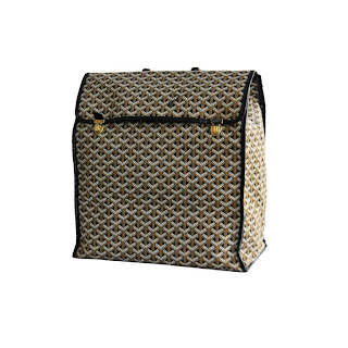 Vintage 1970's brown tonal diamond pattern Goyard travel bag with gold hardware.