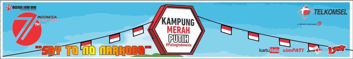 Spanduk Gapura  Kampung Merah  Putih  Telkomsel Kotabumi 