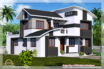 Duplex Villa Elevation   2218 Sq  Ft   Kerala home design and