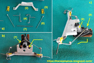 Montaje de la dirección de un slotcar