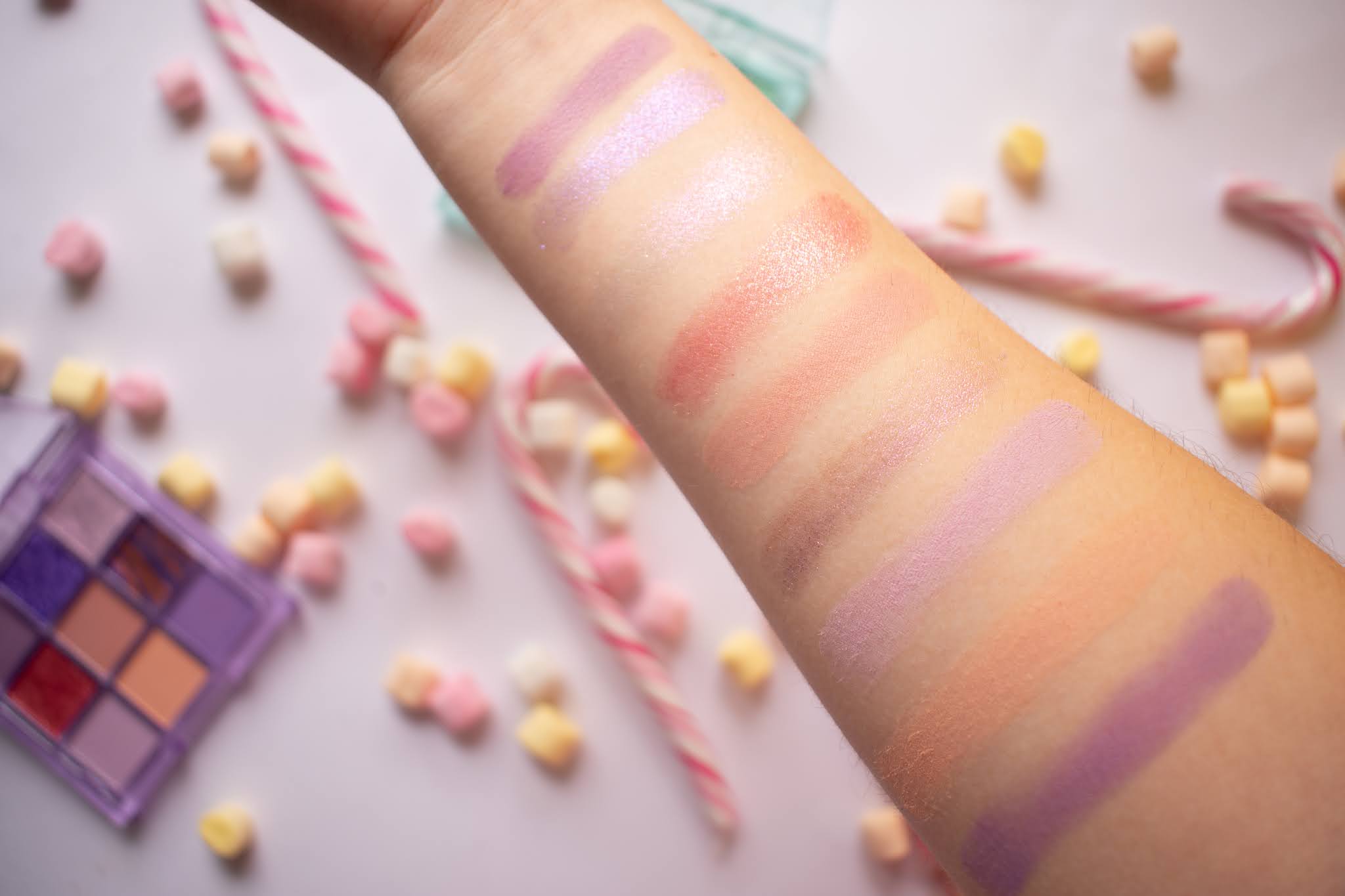 Huda Lilac Pastel Obsessions soft hues w7 amathist swatches