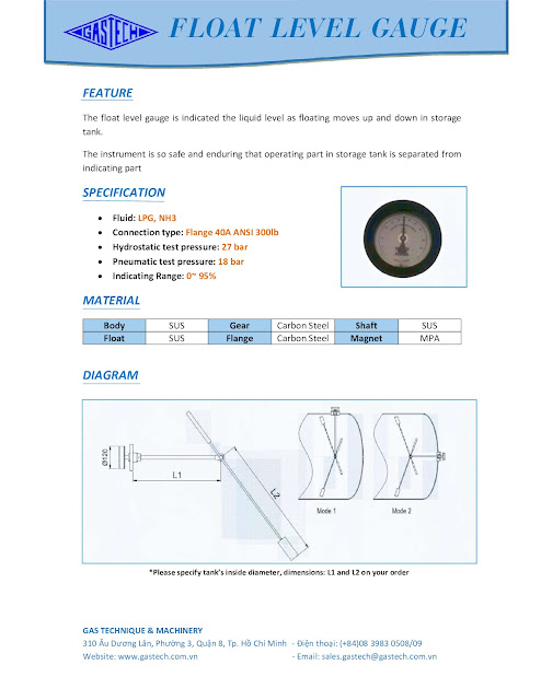 Float level gauge