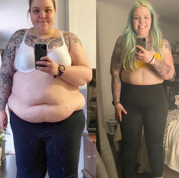 About seven months between this two photos And 100lbs less
