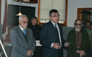 Carles Salvadó junto a Xavier Paradell y Emili Llopart en La Sagrada Familia habla al mundo en 2009
