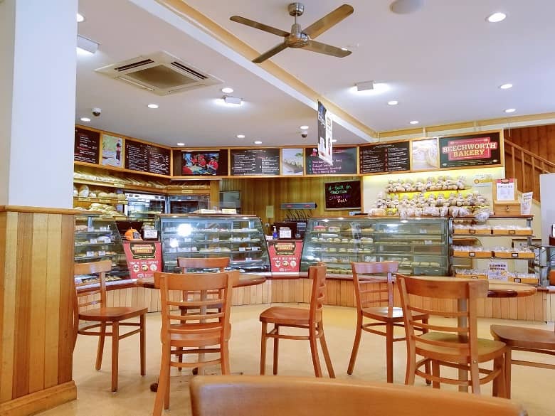 a picture inside the bakery shop