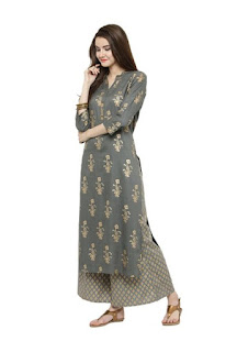 Varanga Grey Kurta with Palazzo