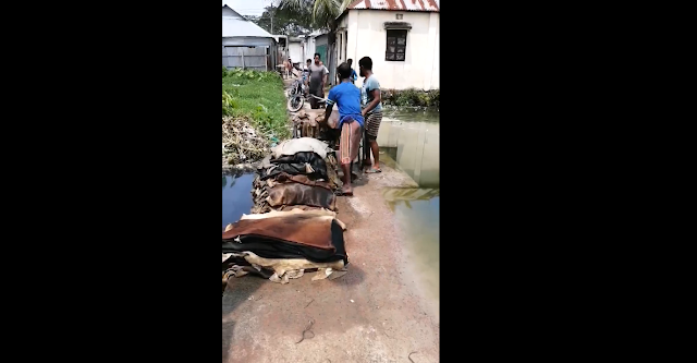 ফুলবাড়িয়া উপজেলা হাসপাতাল রাস্তার এক নাম্বার বাইলেন রোডের বাস্তব চিত্র 