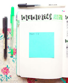 Blank bullet journal monthly memories spread for September