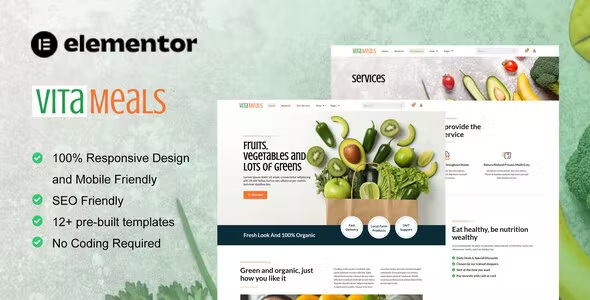 Best Fruits & Vegetables Store Elementor Template Kit